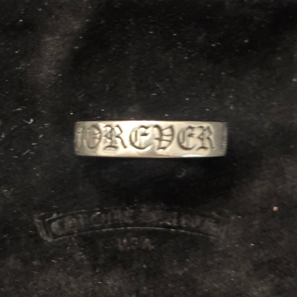 Chrome Hearts Forever Sterling Silver Men's Ring 6mm size 100 - Picture 2 of 8
